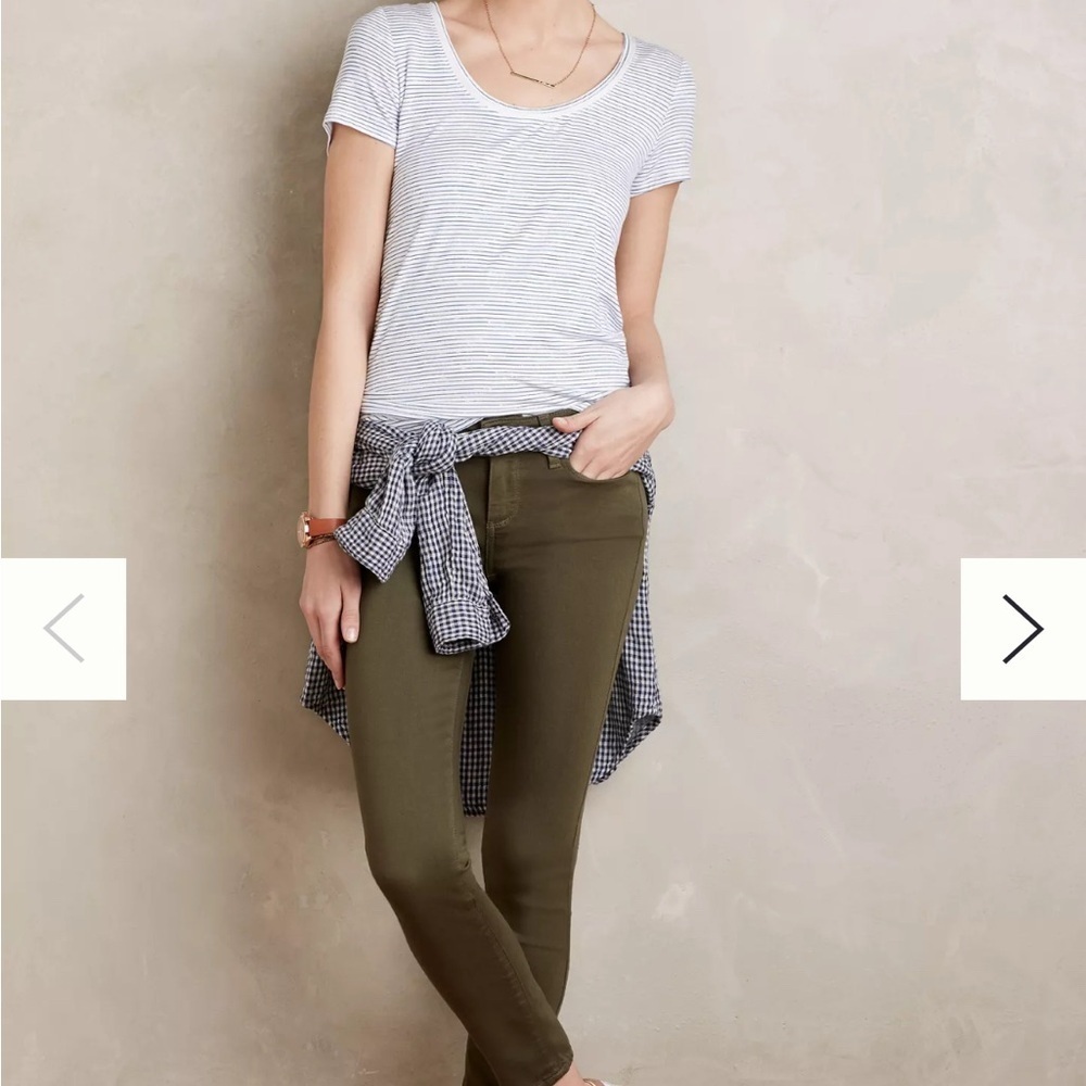 PAIGE Green Skinny Verdugo Ankle Denim Pants